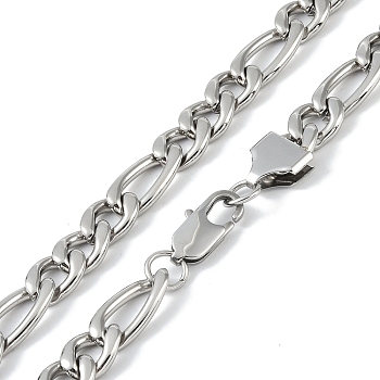 Non-Tarnish 201 Stainless Steel Figaro Chain Necklaces, Stainless Steel Color, 21.65 inch(55cm)