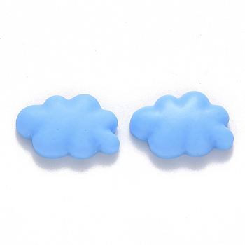 Resin Cabochons, Cloud, Deep Sky Blue, 22x14x6mm