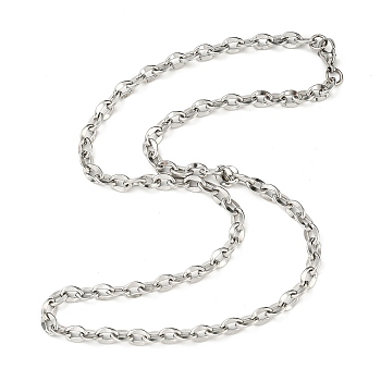 201 Stainless Steel Cable Chains Necklace, Stainless Steel Color, 21.65 inch(55cm)
