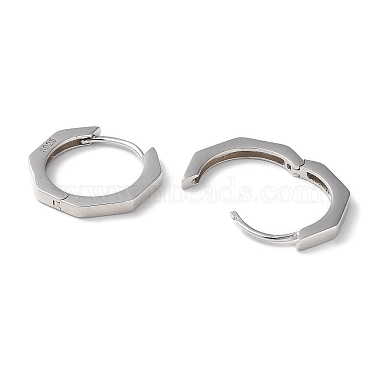 серьги-кольца из стерлингового серебра 925 с родиевым покрытием в форме восьмиугольника(STER-D016-01P)-2