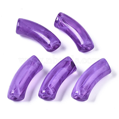 Dark Violet Tube Acrylic Beads