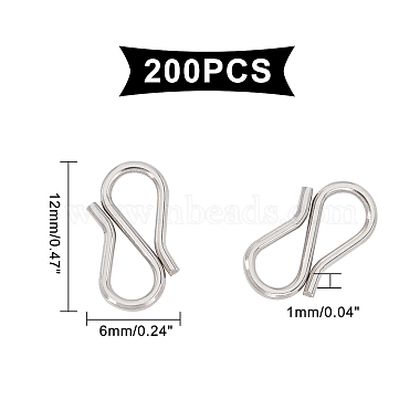 304 Stainless Steel S Hook Clasps(STAS-UN0004-92P)-5