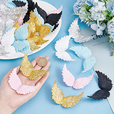 arricraft 36個 6 色のプラスチック製の天使の羽の飾り(DIY-AR0002-99B)-4