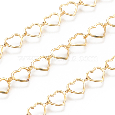 3.28 Feet Brass Handmade Beaded Chains(X-CHC-I031-21G)-2