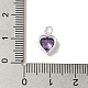 925 Sterling Silver Cubic Zirconia Heart Charms with Jump Rings(FIND-U013-10S-06)-3