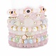 8Pcs 8 Style Mixed Gemstone & Shell Pearl & Cat Eye Stretch Bracelets Set(BJEW-JB08782)-1