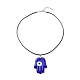 Collier pendentif mauvais œil au chalumeau bleu avec cordon ciré pour femme(NJEW-JN03955-02)-4