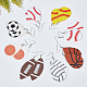 8 Pairs 8 Style PU Imitation Leather Teardrop with Sport Theme Pattern Dangle Earrings(EJEW-AN0001-79)-7