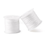 2 Rolls Nylon Braided Cord, Chinese Knotting Cord for Jewelry Making Macrame Craft, White, 0.8mm, 38~40m/Roll(NWIR-TA0001-34C)