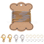 DIY Bracelets Making Kits, including 304 Stainless Steel Box Chains & Open Jump Rings & Lobster Claw Clasps, Platinum & Stainless Steel Color, 2x2x1mm(DIY-TA0015-84)