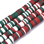 Handmade Polymer Clay Beads Strands, for DIY Jewelry Crafts Supplies, Heishi Beads, Disc/Flat Round, Teal, 6x0.5~1mm, Hole: 1.8mm, about 290~320pcs/strand, 15.75 inch~16.14 inch(40~41cm)(CLAY-YW0001-59)