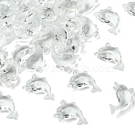 50Pcs Transparent Acrylic Pendants, Dolphin, Clear, 18x27mm(MACR-YW0004-34A)