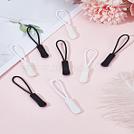 20Pcs 2 Colors Garment Accessories, Plastic Zipper Puller With Strap, Mixed Color, 60~64mm, 10pcs/color(KY-LP0001-25)