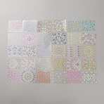 Plastic Nail Art Stickers, Flower, Mixed Color, 52x62x0.3mm, sticker: 2~10x2~12mm, 30pcs/set(MRMJ-WH20004-19B)