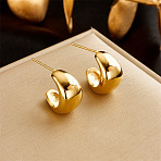 Geometric Hollow Crescent Stainless Steel Earrings, Minimalist Fashion Jewelry Studs(ST3710232)