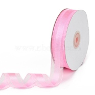 Solid Color Organza Ribbons, for Party Decoration, Gift Packing, Pearl Pink, 1"(25mm), about 50yard/roll(45.72m/roll)(ORIB-E005-B03)