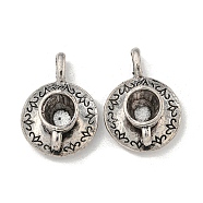 Coffee Cup Tibetan Style Alloy Pendants, Waitress Charms, Cadmium Free & Nickel Free & Lead Free, Antique Silver, 26x18.5x10mm, Hole: 2.5x4.5mm(TIBEP-A13415-AS-NR)