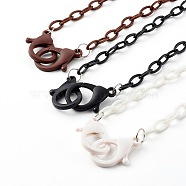 3Pcs 3 Colors Personalized ABS Plastic Cable Chain Necklaces, Handbag Chains, with Lobster Claw Clasps, Mixed Color, 18.98 inch(48.2cm), 1pc/color(NJEW-JN03484-01)
