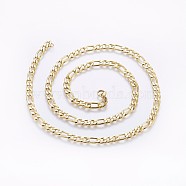 304 Stainless Steel Figaro Chain Necklaces, with Lobster Claw Clasps, Golden, 23.6 inch(60cm), 5.5x1.5mm(NJEW-O102-16G)