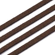 Faux Suede Cords, Faux Suede Lace, Saddle Brown, 1/8 inch(3mm)x1.5mm, about 100yards/roll(91.44m/roll), 300 feet/roll(LW-S028-56)