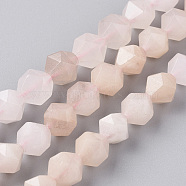 Natural Pink Aventurine Beads Strands, Star Cut Round Beads, Faceted, 10mm, Hole: 1.2mm, about 39pcs/strand, 15.16 inch(38.5cm)(G-F668-04-10mm)