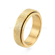 201 Stainless Steel Sand Blast Rotating Finger Ring, Calming Worry Meditation Fidget Spinner Ring for Women, Light Gold, Inner Diameter: 17mm(RJEW-N043-06LG)