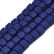 Handmade Polymer Clay Beads Strands, Cube, Midnight Blue, 5x5x5mm, Hole: 1.8mm, about 86~88pcs/strand, 15.35 inch~16.34 inch(39~41.5cm)(CLAY-S092-78A)
