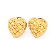 Heart 304 Stainless Steel Ear Studs, Stud Earrings for Women, Golden, 18x18mm(EJEW-L290-021G)