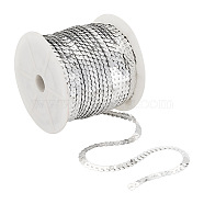 1 Roll Plastic Paillette/Sequins Chain Rolls, AB Color, 1-Row, Silver, 6mm, 100 yards/roll(OCOR-OC0001-34)