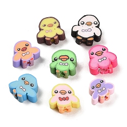 Handmade Polymer Clay Beads, Octopus, Mixed Color, 10x10x4~4.5mm, Hole: 1.8mm(CLAY-H001-03)