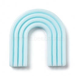 Opaque Resin Decoden Cabochons, Rainbow, Light Blue, 38x36.5x5mm(RESI-A034-01G)