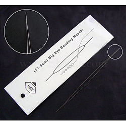 Big Eye Beading Needle, Made Of Stainless Steel, 125x0.3mm(X-ES001Y)