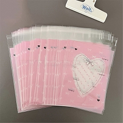 OPP Cellophane Bags, Top Seal Bags, Heart, 15x10x0.3cm, 50pcs/set, Thickness: 2.7 Mil(0.07mm)(PW-WG9FE54-14)