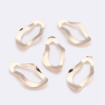 Brass Linking Rings, Long-Lasting Plated, Nickel Free, Real 18K Gold Plated, 40.5x21x1mm, Hole: 11x29.5mm
