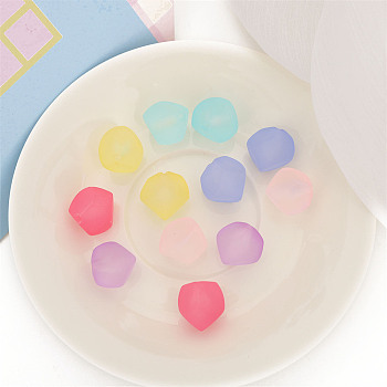 Rubberized Style Transparent Acrylic Beads, Triangle, Mixed Color, 17.9x19.6x19.6mm, Hole: 3.5mm