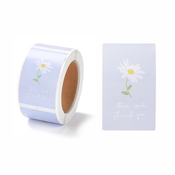 Thank You Stickers Roll, Rectangle Paper Gift Tag Stickers, Adhesive Labels Stickers, Purple, 3.4x6cm