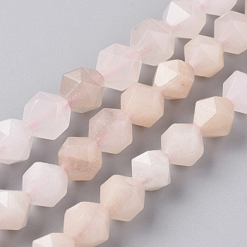 Natural Pink Aventurine Beads Strands, Star Cut Round Beads, Faceted, 10mm, Hole: 1.2mm, about 39pcs/strand, 15.16 inch(38.5cm)