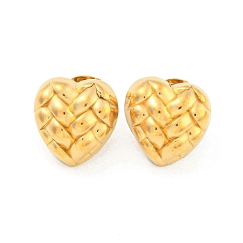 Heart 304 Stainless Steel Ear Studs, Stud Earrings for Women, Golden, 18x18mm