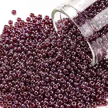 TOHO Round Seed Beads, Japanese Seed Beads, (332) Gold Luster Raspberry, 11/0, 2.2mm, Hole: 0.8mm, about 1103pcs/10g