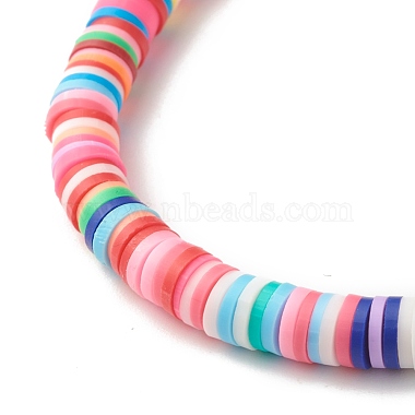 30Pcs 30 Style Polymer Clay Heishi Beaded Stretch Bracelets Set with Inspiration Word(BJEW-JB07593)-7