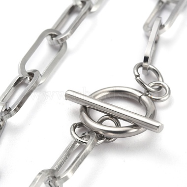 304 bracelets chaîne en acier inoxydable avec trombone(BJEW-O186-03P)-2