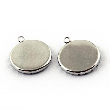 304 Stainless Steel Pendant Cabochon Open Back Settings(STAS-Q194-15)-2