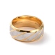 201 Stainless Steel Grooved Rhombus Finger Ring for Women(RJEW-I089-45GP)-2