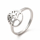 304 anillo ajustable árbol de la vida de acero inoxidable para mujer(RJEW-B027-26P)-1