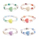 Bracelet extensible en perles de verre et cœur en acrylique pour enfants(BJEW-JB08391)-1