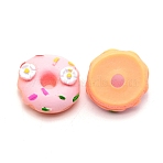 Resin Cabochons, DIY for Mobile Phone Decoration & Bobby Pin Accessories, Doughnut, Pink, 22.5x12.8mm(RESI-WH0025-17)
