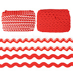 41M 2 Styles Wave Bending Fringe Trim, Sewing Ribbon, for Cloth Dress DIY Making Decorate, Mixed Color, 1/4 inch~3/8 inch(5~8.5mm)(OCOR-TA0002-69B)