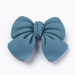 Flatback Resin Cabochons, Bowknot, for DIY Accessories Making, Steel Blue, 24x29x6mm(RESI-CJC0001-56A)