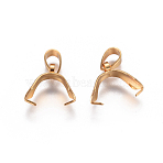 304 Stainless Steel Ice Pick Pinch Bails, Golden, 12.5x4.5mm, Hole: 3.5x5mm, Pin: 0.4x0.7mm(X-STAS-F227-45D-G)