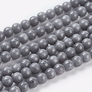 Natural Mashan Jade Beads Strands, Dyed, Round, Gray, 4mm, Hole: 0.7mm, about 96pcs/strand, 15.5 inch(DJAD-4D-29)